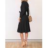 imageZESICA Womens Fall Long Sleeve Wrap V Neck Ribbed Knit Pleated A Line Pullover Sweater Dress with BeltBlack