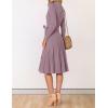 imageZESICA Womens Fall Long Sleeve Wrap V Neck Ribbed Knit Pleated A Line Pullover Sweater Dress with BeltDarkviolet