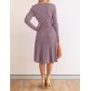 imageZESICA Womens Fall Long Sleeve Wrap V Neck Ribbed Knit Pleated A Line Pullover Sweater Dress with BeltDarkviolet