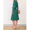 imageZESICA Womens Fall Long Sleeve Wrap V Neck Ribbed Knit Pleated A Line Pullover Sweater Dress with BeltForestgreen