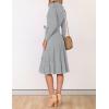 imageZESICA Womens Fall Long Sleeve Wrap V Neck Ribbed Knit Pleated A Line Pullover Sweater Dress with BeltGrey