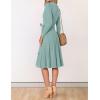 imageZESICA Womens Fall Long Sleeve Wrap V Neck Ribbed Knit Pleated A Line Pullover Sweater Dress with BeltLake