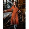 imageZESICA Womens Fall Long Sleeve Wrap V Neck Ribbed Knit Pleated A Line Pullover Sweater Dress with BeltMaple
