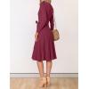 imageZESICA Womens Fall Long Sleeve Wrap V Neck Ribbed Knit Pleated A Line Pullover Sweater Dress with BeltPlum