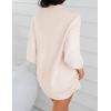 imageZESICA Womens Fall Turtleneck Sweater Dress Oversized Long Lantern Sleeve Casual Knit Pullover Mini DressesApricot