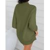 imageZESICA Womens Fall Turtleneck Sweater Dress Oversized Long Lantern Sleeve Casual Knit Pullover Mini DressesArmygreen
