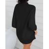 imageZESICA Womens Fall Turtleneck Sweater Dress Oversized Long Lantern Sleeve Casual Knit Pullover Mini DressesBlack