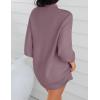 imageZESICA Womens Fall Turtleneck Sweater Dress Oversized Long Lantern Sleeve Casual Knit Pullover Mini DressesDarkviolet