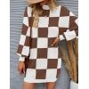 imageZESICA Womens Fall Turtleneck Sweater Dress Oversized Long Lantern Sleeve Casual Knit Pullover Mini DressesMocha