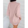 imageZESICA Womens Fall Turtleneck Sweater Dress Oversized Long Lantern Sleeve Casual Knit Pullover Mini DressesPink