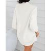 imageZESICA Womens Fall Turtleneck Sweater Dress Oversized Long Lantern Sleeve Casual Knit Pullover Mini DressesWhite