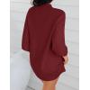 imageZESICA Womens Fall Turtleneck Sweater Dress Oversized Long Lantern Sleeve Casual Knit Pullover Mini DressesWine