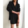 imageZESICA Womens Long Sleeve Mini Sweater Dress Fall Quarter Zip Ribbed Knit Oversized Pullover Jumper SweatersBlack