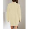 imageZESICA Womens Long Sleeve Mini Sweater Dress Fall Quarter Zip Ribbed Knit Oversized Pullover Jumper SweatersCream