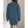 imageZESICA Womens Long Sleeve Mini Sweater Dress Fall Quarter Zip Ribbed Knit Oversized Pullover Jumper SweatersDarkblue