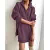 imageZESICA Womens Long Sleeve Mini Sweater Dress Fall Quarter Zip Ribbed Knit Oversized Pullover Jumper SweatersPurple