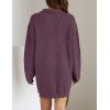 imageZESICA Womens Long Sleeve Mini Sweater Dress Fall Quarter Zip Ribbed Knit Oversized Pullover Jumper SweatersPurple