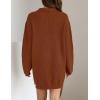 imageZESICA Womens Long Sleeve Mini Sweater Dress Fall Quarter Zip Ribbed Knit Oversized Pullover Jumper SweatersRust