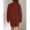 imageZESICA Womens Long Sleeve Mini Sweater Dress Fall Quarter Zip Ribbed Knit Oversized Pullover Jumper SweatersWine