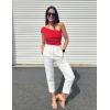 imageZESICA Womens One Shoulder Tank Tops 2025 Summer Sleeveless Going Out T Shirts Knit Slim Fit Fashion Tee TopRed