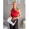 imageZESICA Womens One Shoulder Tank Tops 2025 Summer Sleeveless Going Out T Shirts Knit Slim Fit Fashion Tee TopRed
