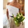 imageZESICA Womens One Shoulder Tank Tops 2025 Summer Sleeveless Going Out T Shirts Knit Slim Fit Fashion Tee TopWhite