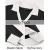 imageZESICA Womens Spring Long Sleeve V Neck Sweater Dress Collar Ribbed Knit Mini DressesBlack