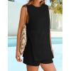 imageZESICA Womens Summer 2 Piece Matching Long Sweater Shorts Sets 2025 Travel Resort Wear Sleeveless Knit OutfitsBlack