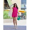 imageZESICA Womens Summer 2 Piece Matching Long Sweater Shorts Sets 2025 Travel Resort Wear Sleeveless Knit OutfitsRosered