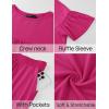 imageZESICA Womens Summer 2 Piece Outfits 2025 Ruffle Short Sleeve Tops and Shorts Casual Loose Oversized TShirts Lounge SetsRose