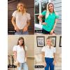 imageZESICA Womens Summer Short Puff Sleeve Shirts 2025 V Neck Casual Hollow Out Lace Embroidered Blouse TopsLight Green