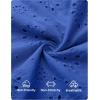 imageZESICA Womens Summer Short Puff Sleeve Shirts 2025 V Neck Casual Hollow Out Lace Embroidered Blouse TopsRoyal Blue