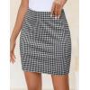 imageZESICA Plaid Mini Skirt for Women 2025 Fall Winter High Waist A Line Bodycon Pencil Skirts TrendyBlack