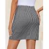 imageZESICA Plaid Mini Skirt for Women 2025 Fall Winter High Waist A Line Bodycon Pencil Skirts TrendyBlack
