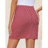 imageZESICA Plaid Mini Skirt for Women 2025 Fall Winter High Waist A Line Bodycon Pencil Skirts TrendyRed