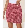 imageZESICA Plaid Mini Skirt for Women 2025 Fall Winter High Waist A Line Bodycon Pencil Skirts TrendyRed