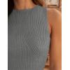 imageZESICA Womens 2025 Ribbed Tank Tops Summer Sleeveless High Neck Casual Slim Fitted Basic Knit ShirtsGrey