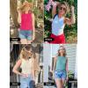 imageZESICA Womens 2025 Ribbed Tank Tops Summer Sleeveless High Neck Casual Slim Fitted Basic Knit ShirtsWhite