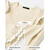 imageZESICA Womens 2025 Summer Casual Midi Dresses V Neck Flutter Short Sleeve Ruffle Tiered A Line Flowy Beach Long DressApricot