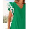 imageZESICA Womens 2025 Summer Casual Midi Dresses V Neck Flutter Short Sleeve Ruffle Tiered A Line Flowy Beach Long DressGreen