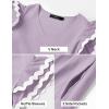 imageZESICA Womens 2025 Summer Casual Midi Dresses V Neck Flutter Short Sleeve Ruffle Tiered A Line Flowy Beach Long DressPurpletaro
