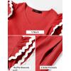 imageZESICA Womens 2025 Summer Casual Midi Dresses V Neck Flutter Short Sleeve Ruffle Tiered A Line Flowy Beach Long DressRed
