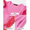imageZESICA Womens 2025 Summer Casual Midi Dresses V Neck Flutter Short Sleeve Ruffle Tiered A Line Flowy Beach Long DressRose