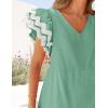 imageZESICA Womens 2025 Summer Casual Midi Dresses V Neck Flutter Short Sleeve Ruffle Tiered A Line Flowy Beach Long DressSage