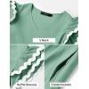 imageZESICA Womens 2025 Summer Casual Midi Dresses V Neck Flutter Short Sleeve Ruffle Tiered A Line Flowy Beach Long DressSage