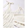 imageZESICA Womens 2025 Summer Casual V Neck Sleeveless Mini Dress Tie Shoulder Tiered Ruffle Swing A Line Short SundressesWhite