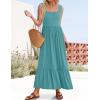imageZESICA Womens 2025 Summer Sleeveless Dress Square Neck Pleated Swing Casual Maxi Dresses with PocketsSage