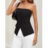 imageZESICA Womens 2025 Trendy Strapless Blazer Vests Summer Dressy Tube Vest Tops Elegant ClothesBlack