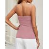 imageZESICA Womens 2025 Trendy Strapless Blazer Vests Summer Dressy Tube Vest Tops Elegant ClothesPink