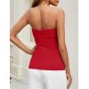imageZESICA Womens 2025 Trendy Strapless Blazer Vests Summer Dressy Tube Vest Tops Elegant ClothesRed
